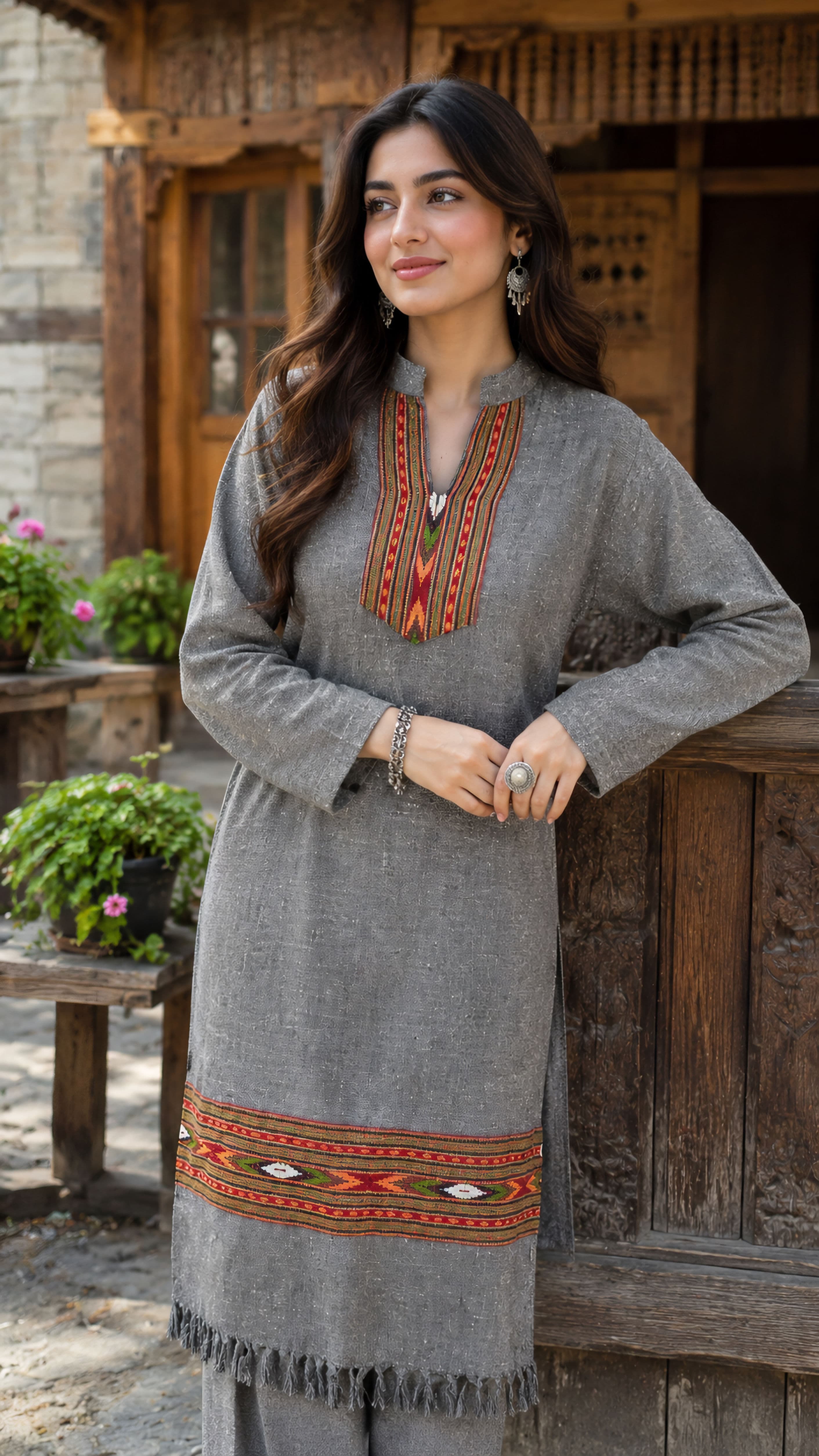 Dari palla shawl tunic