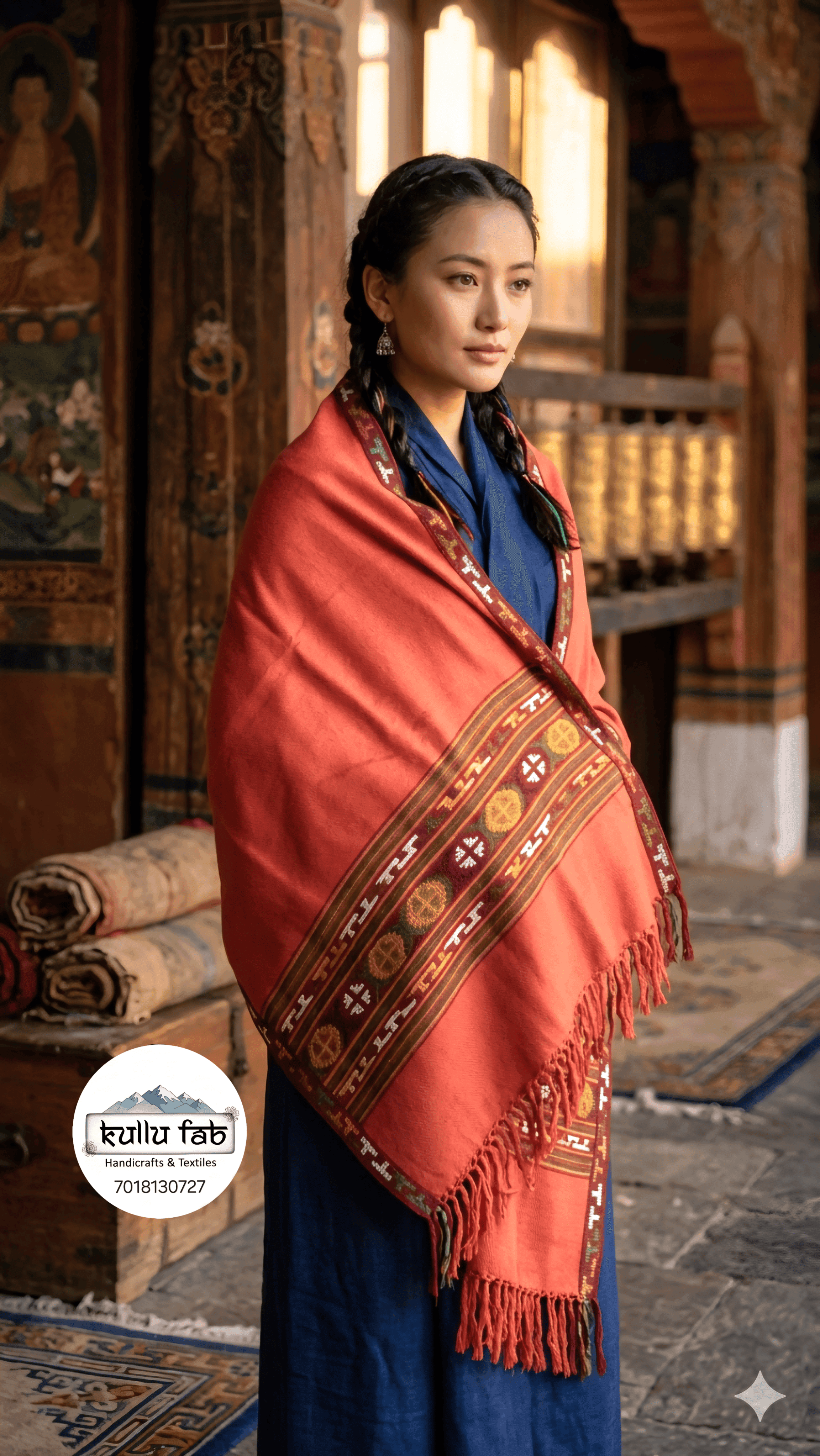 T-Border Akhrot Shawl